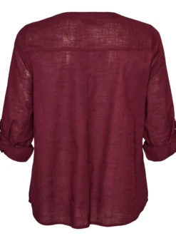 Baumwollbluse mit V-Ausschnitt