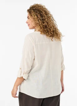 Baumwollbluse mit V-Ausschnitt