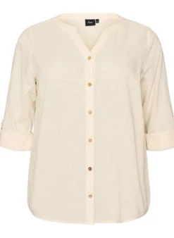Baumwollbluse mit V-Ausschnitt
