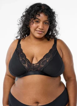 Baumwoll-Bralette mit Spitze