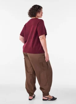 Baumwoll-Cargohose mit Ballonbein