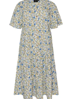 Baumwoll-Midikleid mit Blumenprint
