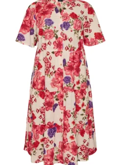 Baumwoll-Midikleid mit Blumenprint