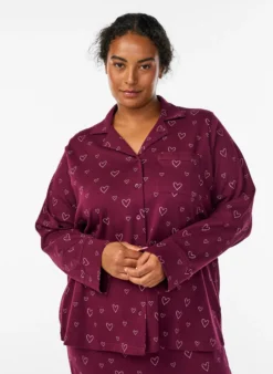 Baumwoll-Pyjamahemd mit Brusttasche