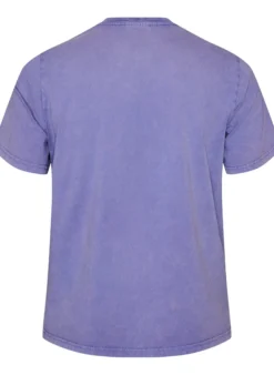 Baumwoll-T-Shirt mit Frontprint und gewaschener Optik