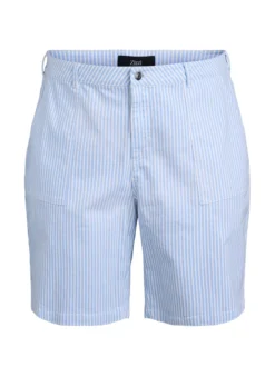 Bermuda-Shorts mit hohem Bund und Streifenmuster