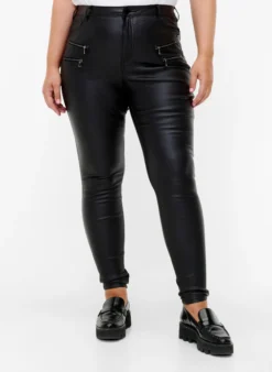 Beschichtete Amy Jeans mit Reißverschluss Detail
