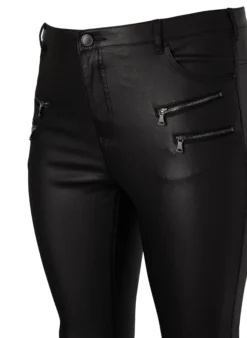 Beschichtete Amy Jeans mit Reißverschluss Detail
