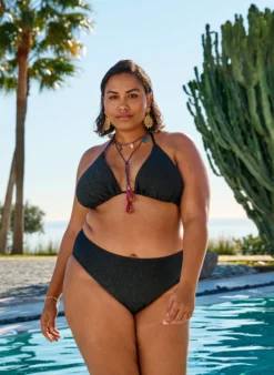 Bikinihose mit Glitzer und Tai-Schnitt