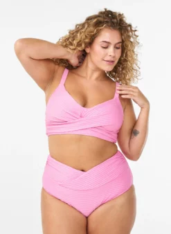 Bikinihose mit hoher Taille und Überkreuz-Details