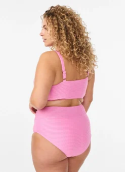 Bikinihose mit hoher Taille und Überkreuz-Details