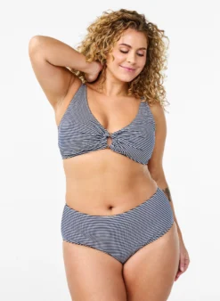 Bikinihose mit Streifenmuster und normaler Taille