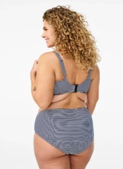 Bikinihose mit Streifenmuster und normaler Taille