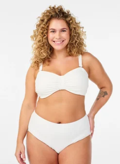 Bikinihose mit Strukturmuster und normaler Taillenhöhe