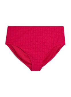 Bikinihose mit Strukturmuster und normaler Taillenhöhe
