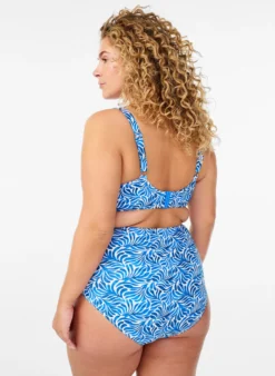 Bikini-Slip mit Print und hoher Taille
