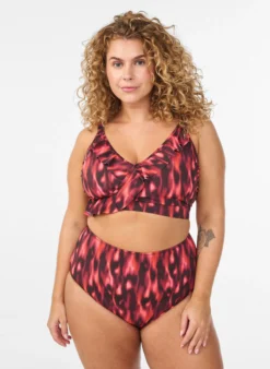 Bikini-Slip mit Print und hoher Taille