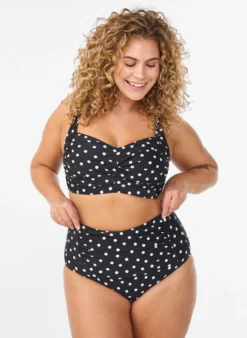 Bikini-Slip mit Print und hoher Taille