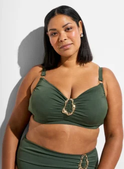 Bikini Top mit Bügel und goldfarbenem Detail