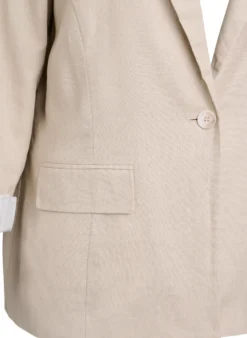 Blazer aus Leinen und Viskose mit Revers und Taschen