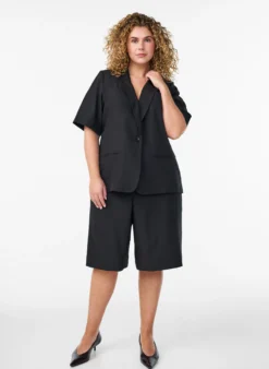 Blazer mit kurzen Ärmeln und Revers
