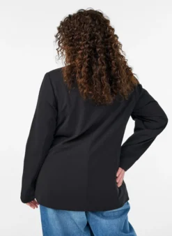 Blazer mit V-Ausschnitt und Knopfverschluss