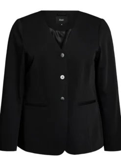Blazer mit V-Ausschnitt und Knopfverschluss