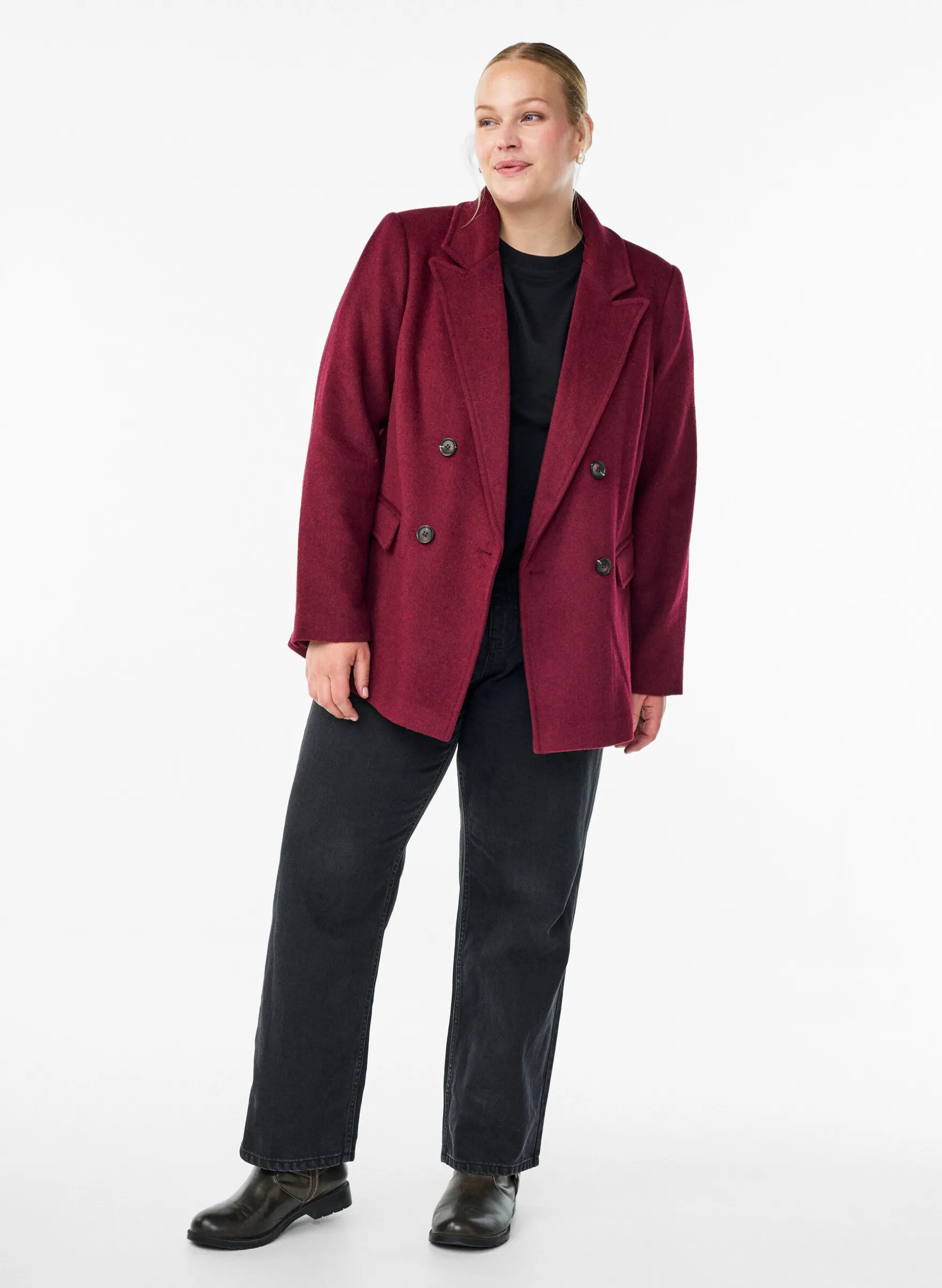 Blazer mit zweireihiger Knopfleiste und klassischen Revers