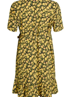 Blumiges Wickelkleid mit kurzen Ärmeln