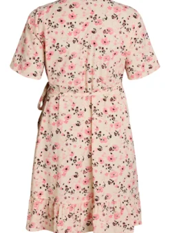Blumiges Wickelkleid mit kurzen Ärmeln