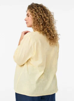 Bluse aus Baumwolle mit gestickten Details und 3/4-Ärmeln