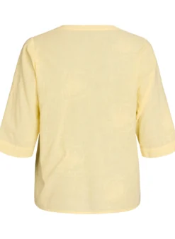 Bluse aus Baumwolle mit gestickten Details und 3/4-Ärmeln