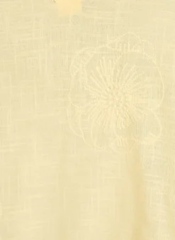 Bluse aus Baumwolle mit gestickten Details und 3/4-Ärmeln