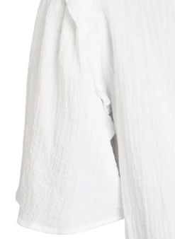 Bluse aus Baumwoll-Musselin mit Broderie Anglaise und 1/2-Ärmeln