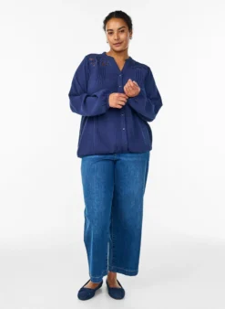 Bluse aus Baumwoll-Musselin mit bestickten Details