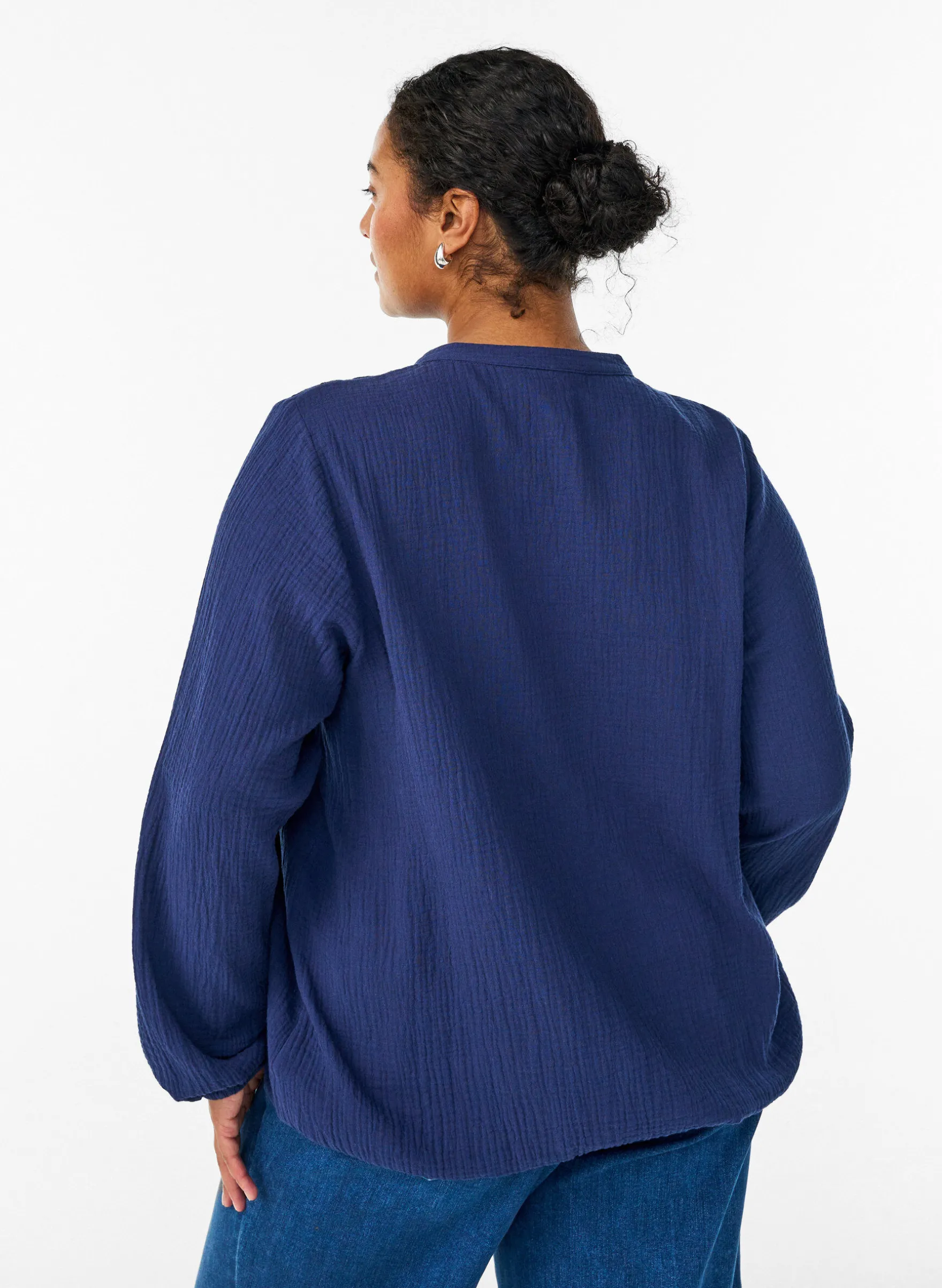 Bluse aus Baumwoll-Musselin mit bestickten Details