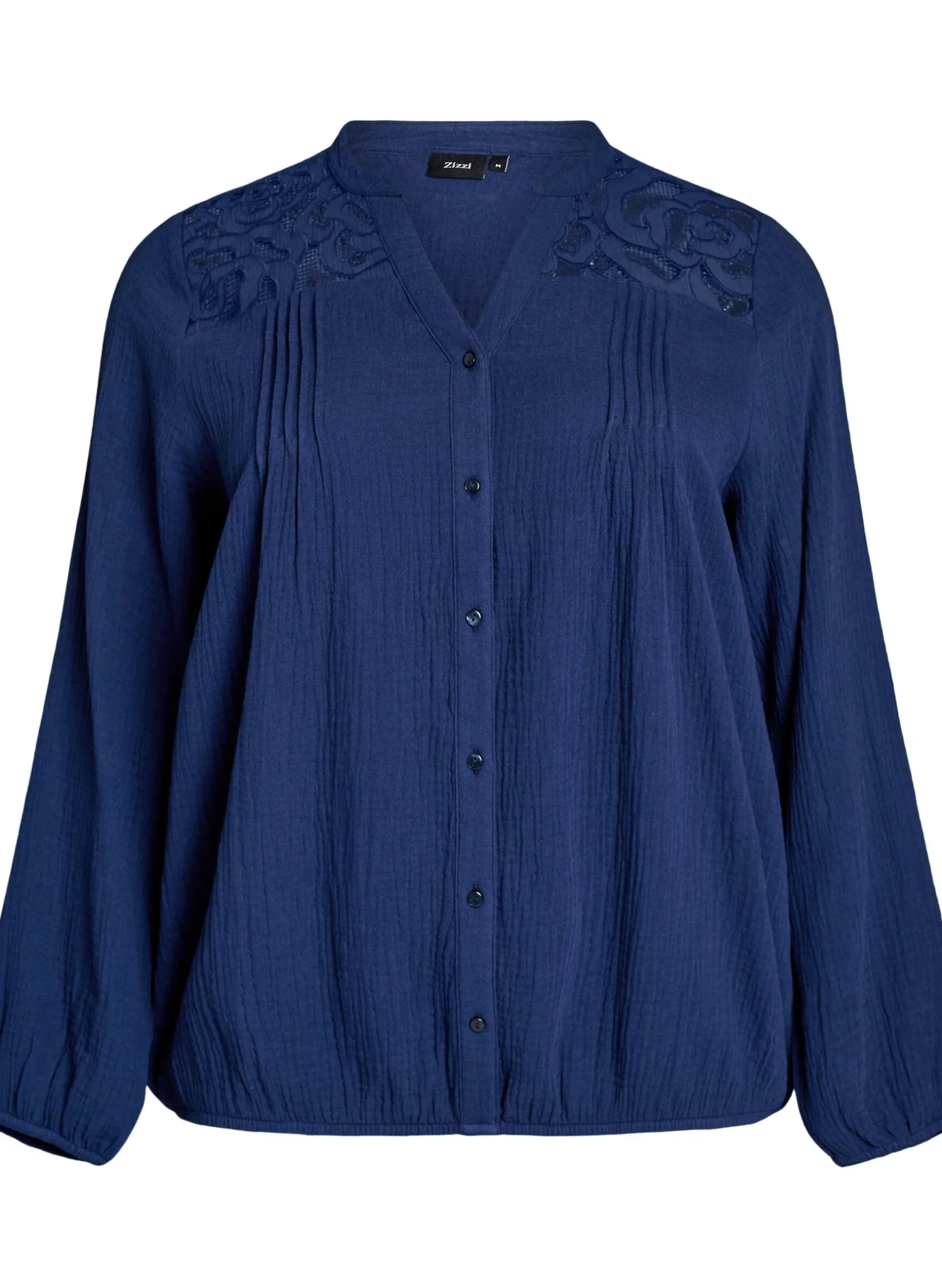 Bluse aus Baumwoll-Musselin mit bestickten Details