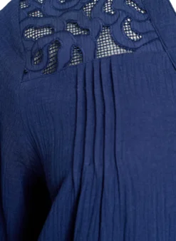 Bluse aus Baumwoll-Musselin mit bestickten Details