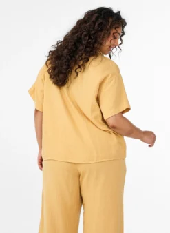 Bluse aus Baumwoll-Musselin mit kurzen Ärmeln