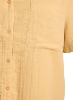 Bluse aus Baumwoll-Musselin mit kurzen Ärmeln