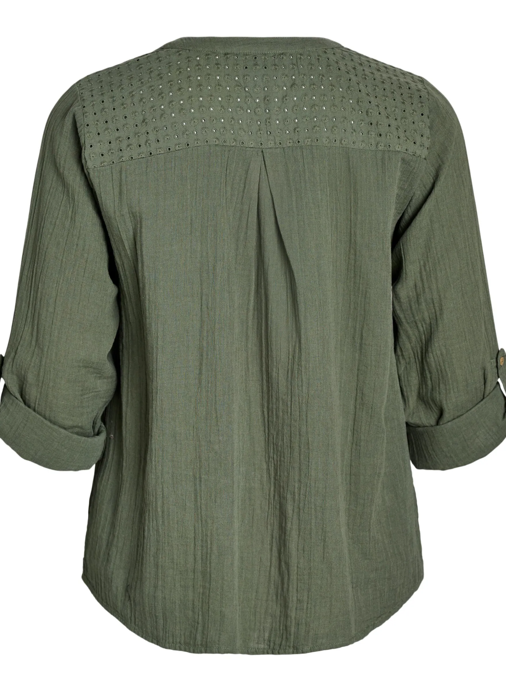 Bluse aus Baumwollmusselin mit Lochstickerei