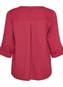 Bluse aus Baumwollmusselin mit Lochstickerei