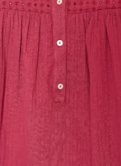 Bluse aus Baumwollmusselin mit Lochstickerei