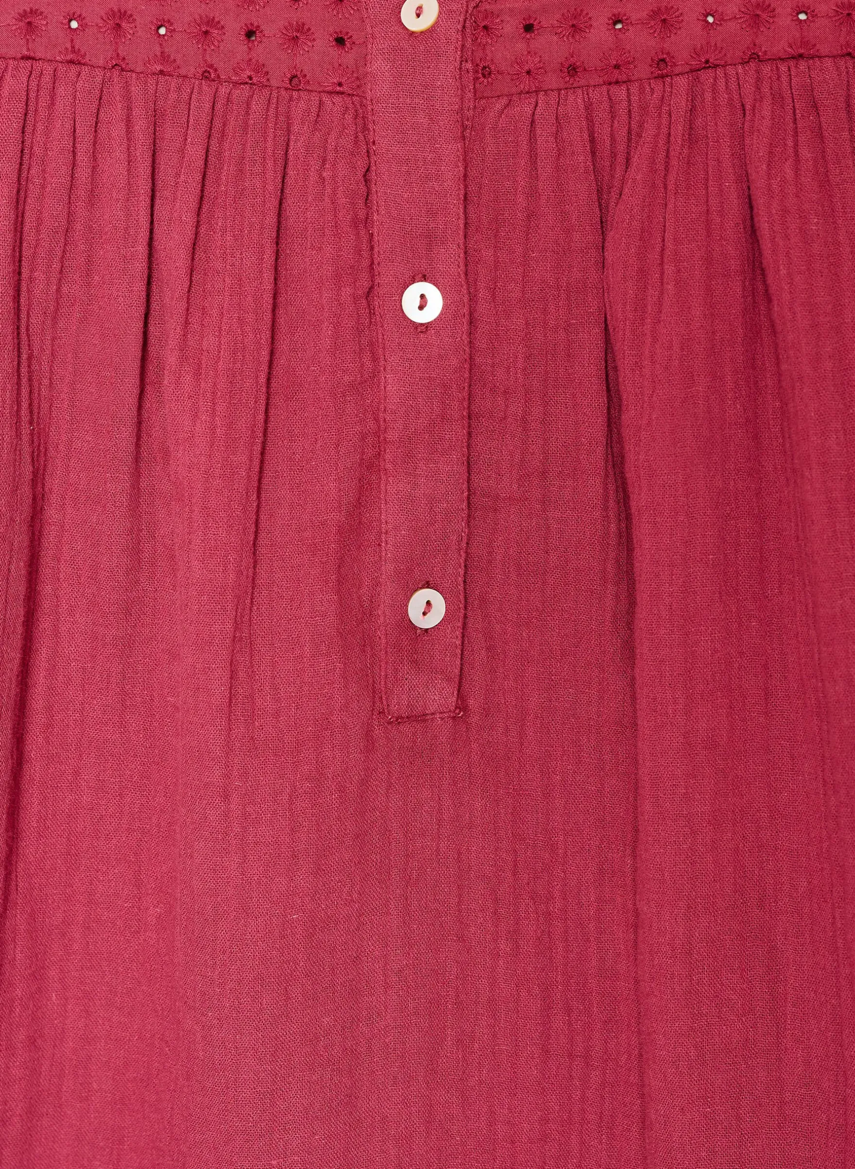 Bluse aus Baumwollmusselin mit Lochstickerei