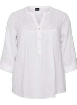 Bluse aus Baumwollmusselin mit Lochstickerei
