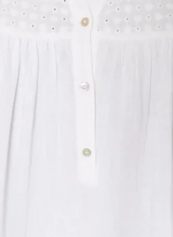 Bluse aus Baumwollmusselin mit Lochstickerei