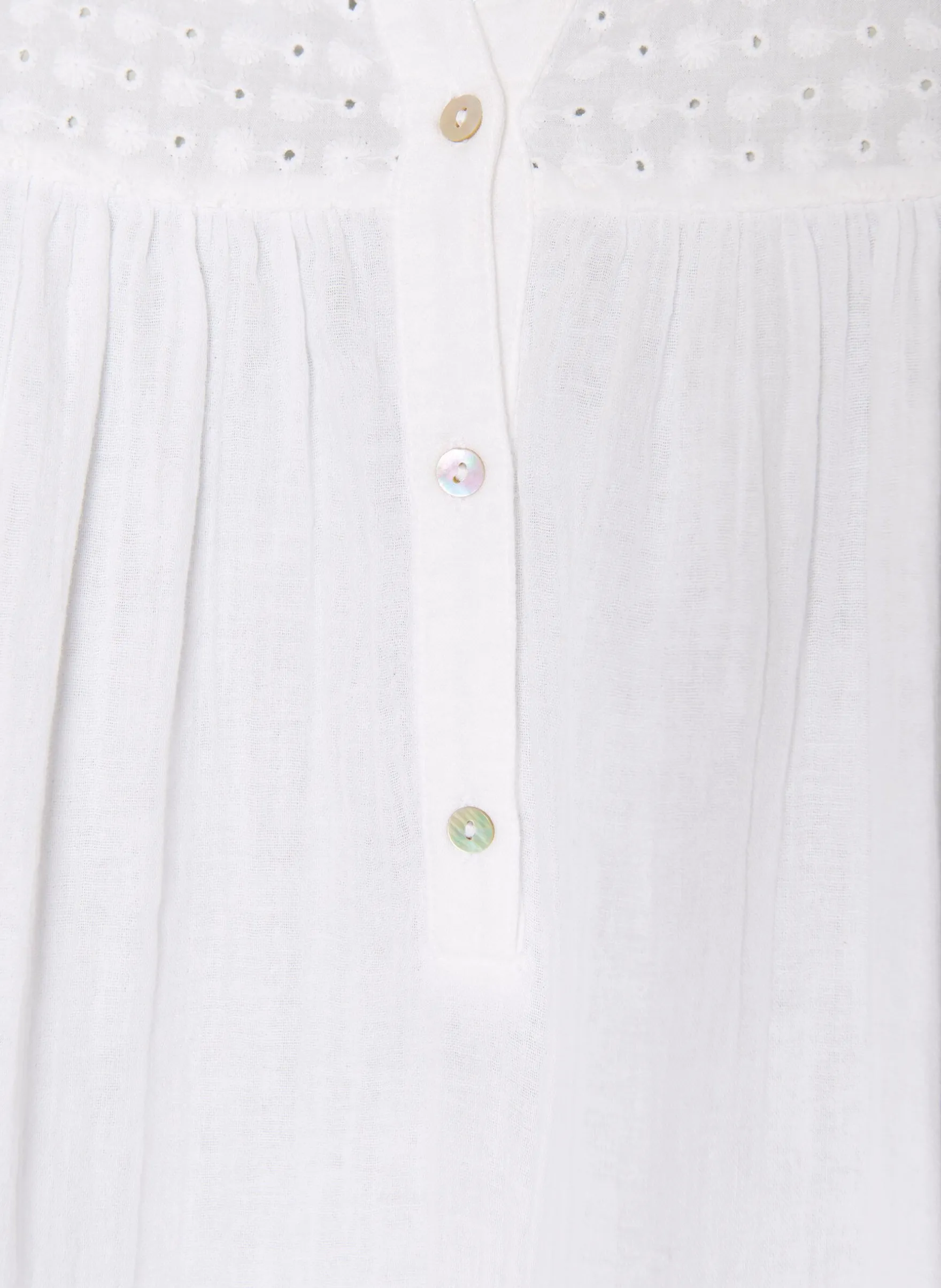 Bluse aus Baumwollmusselin mit Lochstickerei