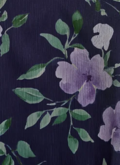 Bluse aus Chiffon mit geblümtem Print und langen Ärmeln