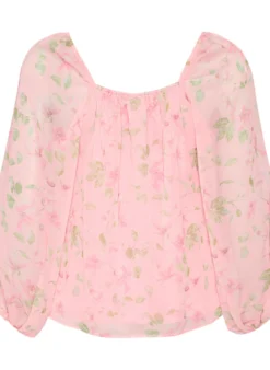 Bluse aus Chiffon mit geblümtem Print und langen Ärmeln