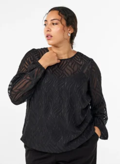 Bluse aus Chiffon mit Strukturmuster
